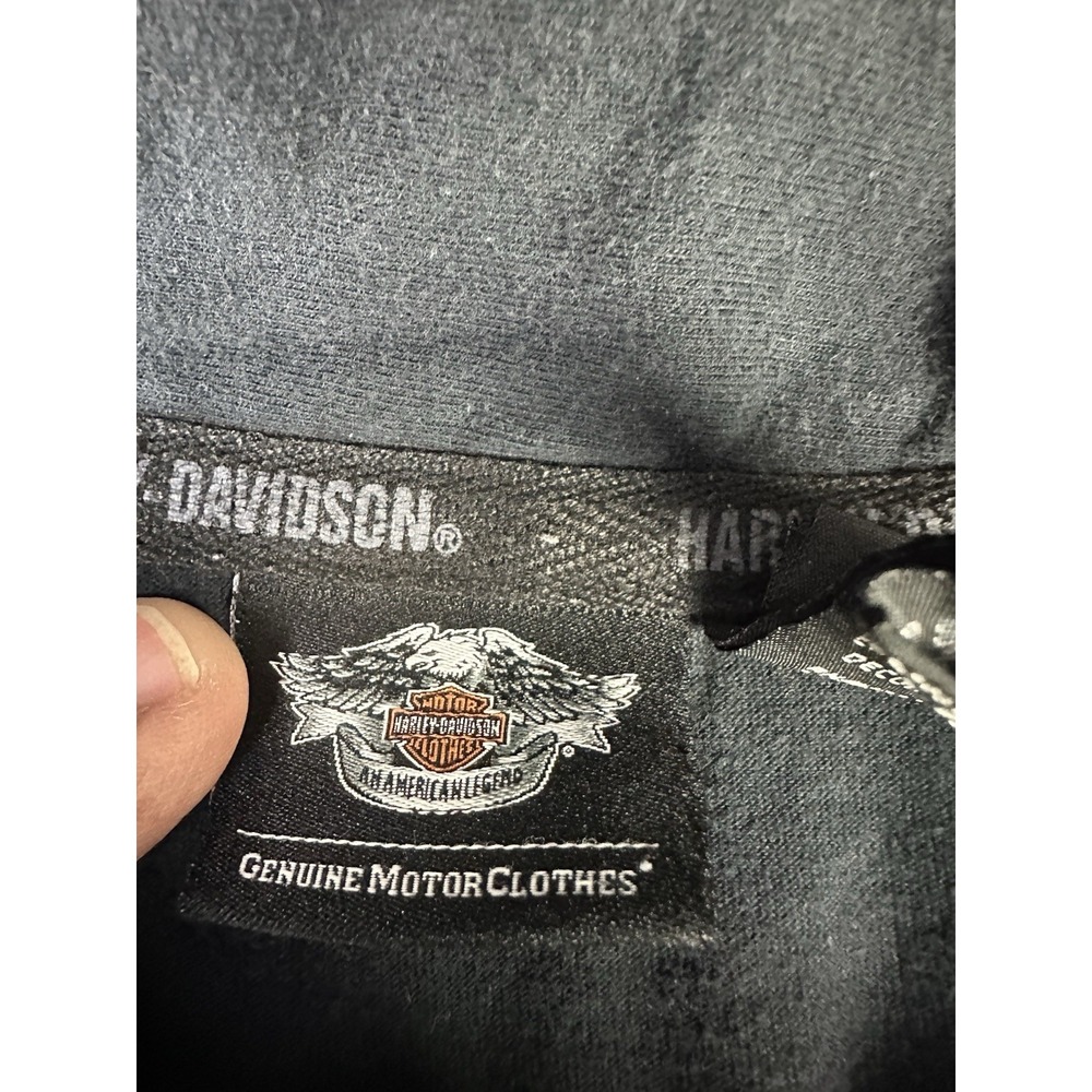 Harley Davidson Polo Golf Shirt Mens Lrf Black Motorcycle Embroidered Back Logo - Picture 4 of 7